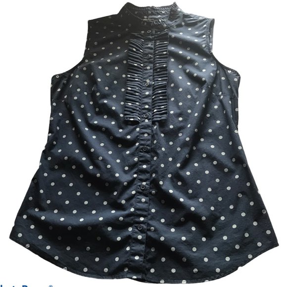 Banana Republic Womens Sleeveless Polka Dot Blouse - Picture 4 of 7
